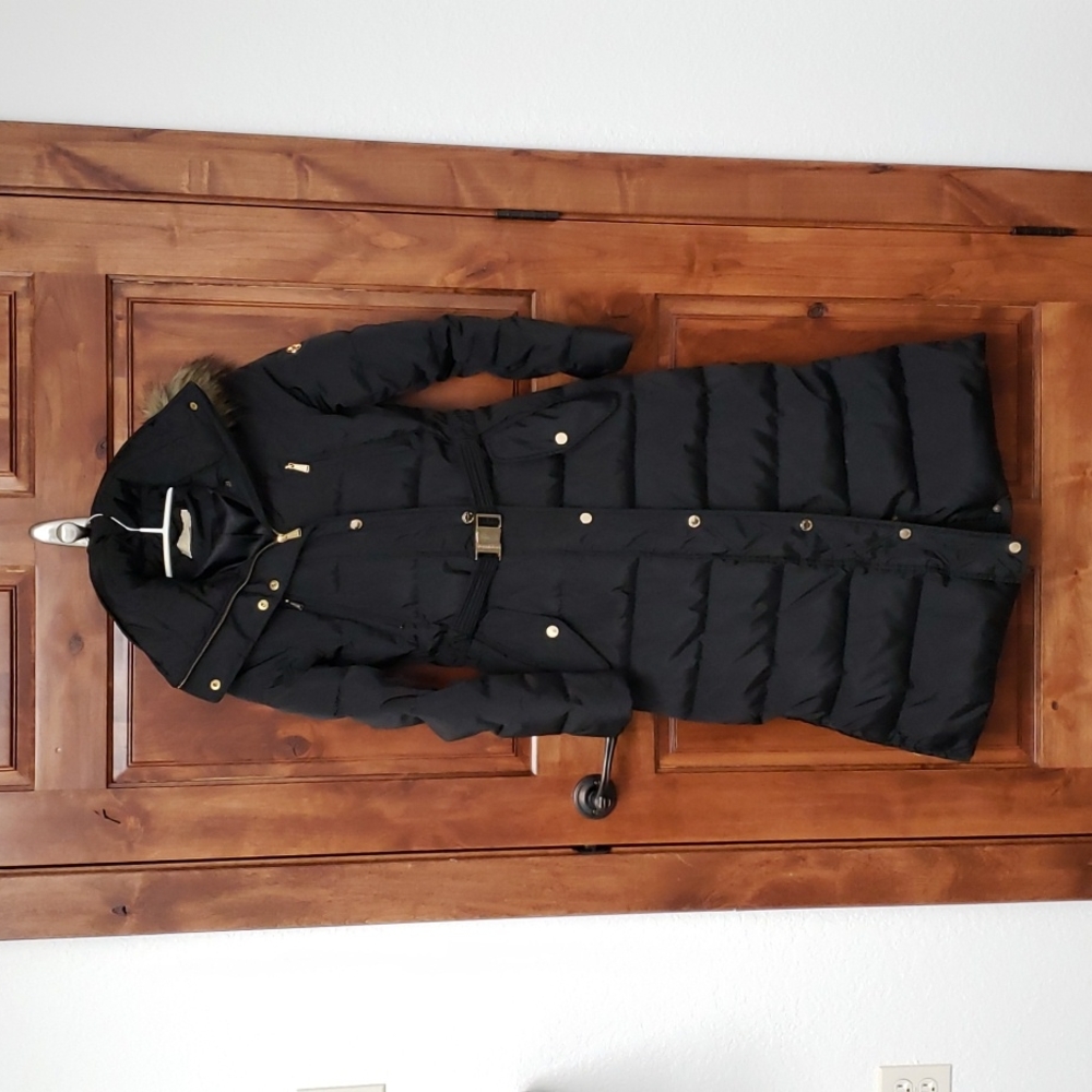 Michael Kors long black down puffer coat